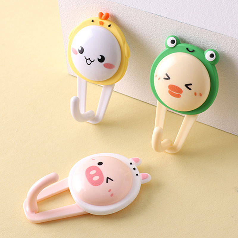 卡通挂钩强力粘胶钩子可爱贴钩免打孔墙壁粘钩门后衣服挂衣钩