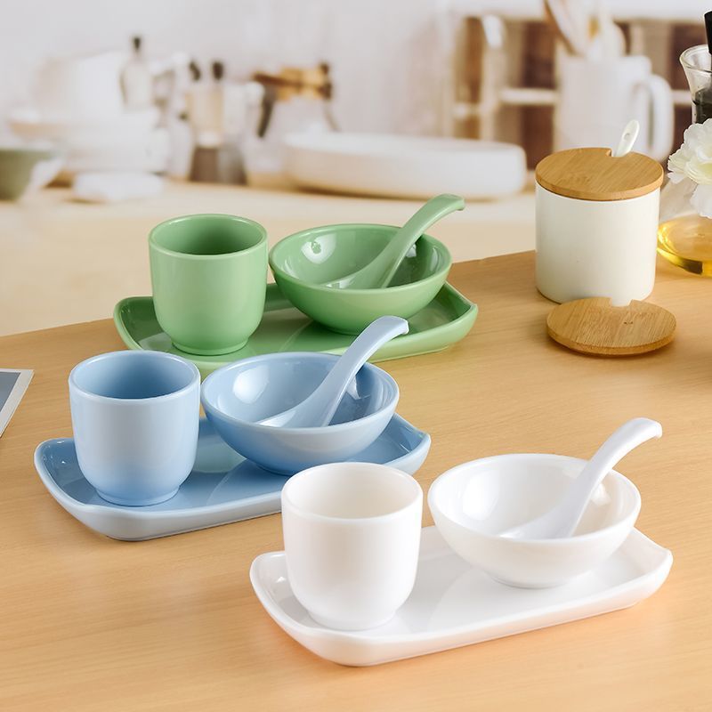 密胺仿瓷餐厅烤肉火锅店摆台餐具四件套中式酒店饭店碗盘勺杯套装