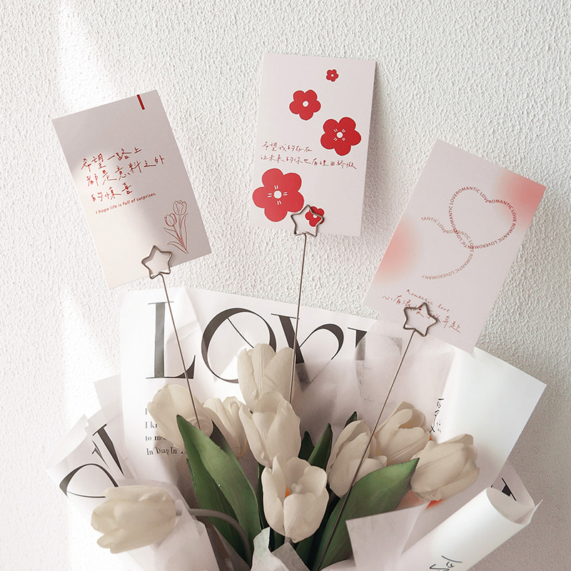 ins新款春季贺卡鲜花包装装饰卡片花店花艺diy插花四季卡片批发