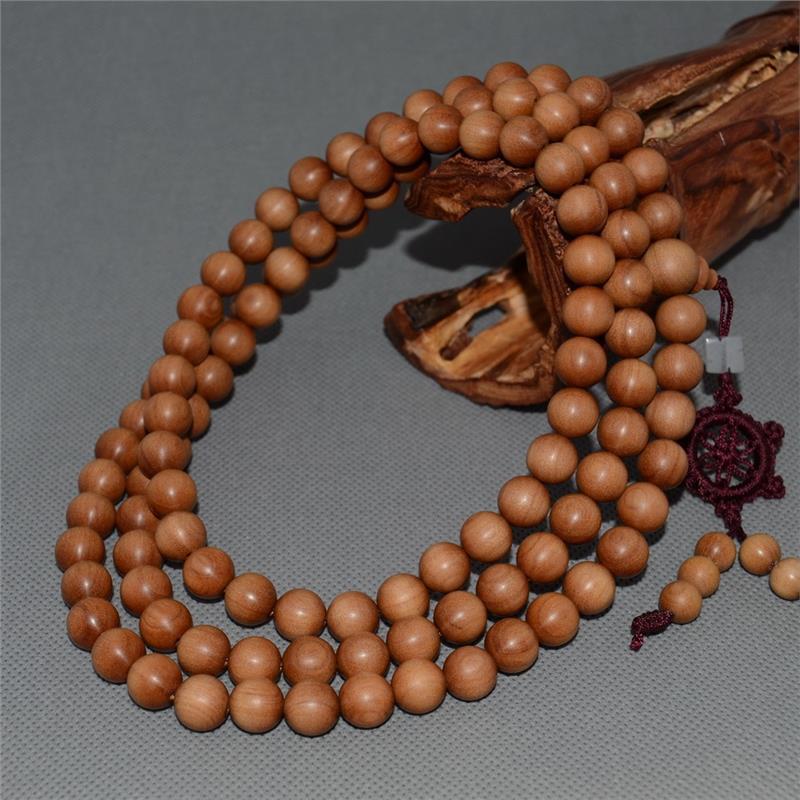 印度老山檀香手串108颗沉水红肉老料念珠男女檀木佛珠情侣手链