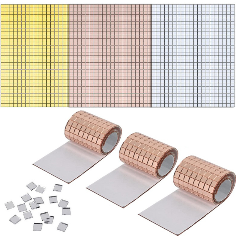 跨境爆款马赛克自粘玻璃镜片 5*5mm 10*10mm居家装饰KTV贴片