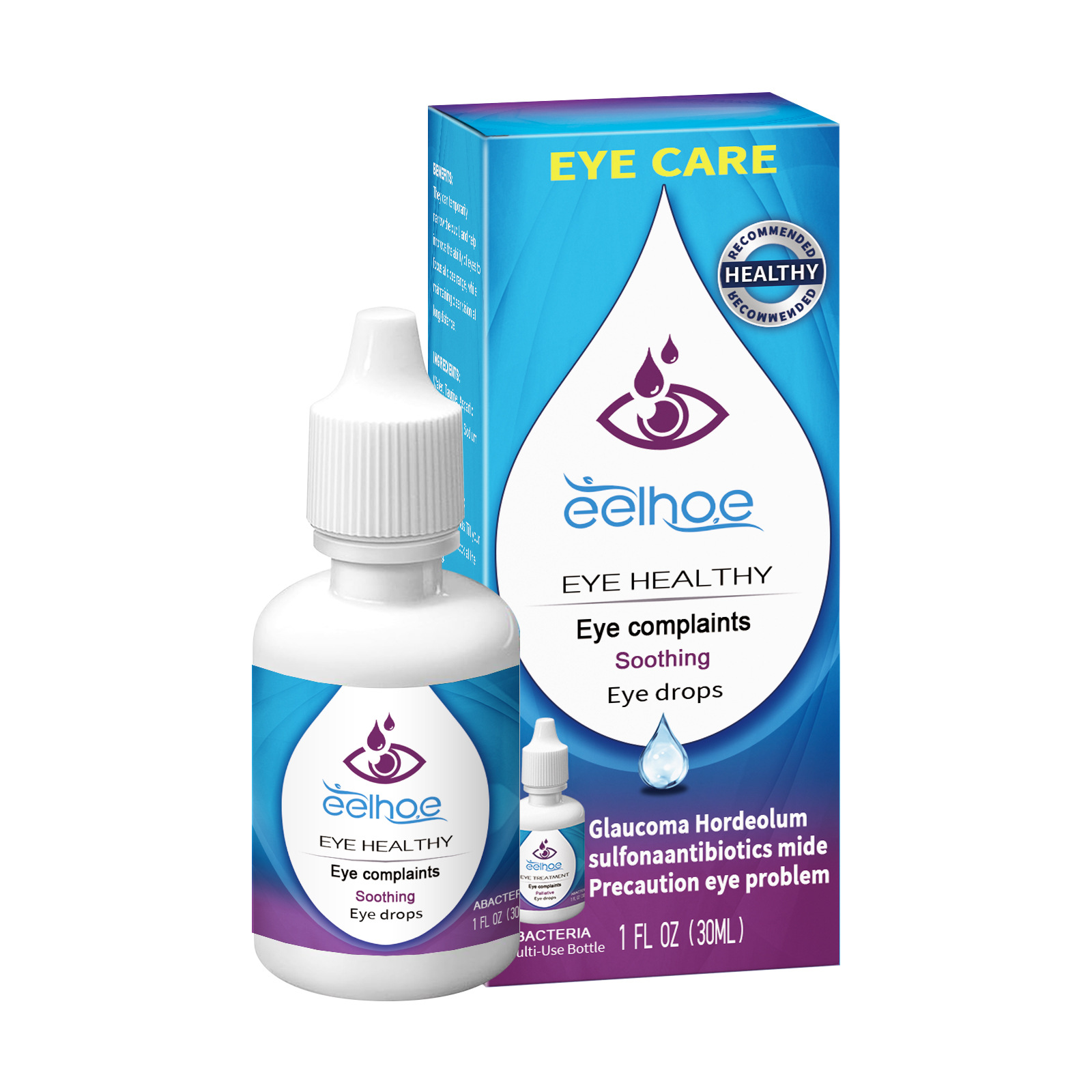 Eelhoe Eye Care Solution Relieve Eye Fatigue Dry Red Eye Vision Fuzzy Moisturizing Eye Care Solution