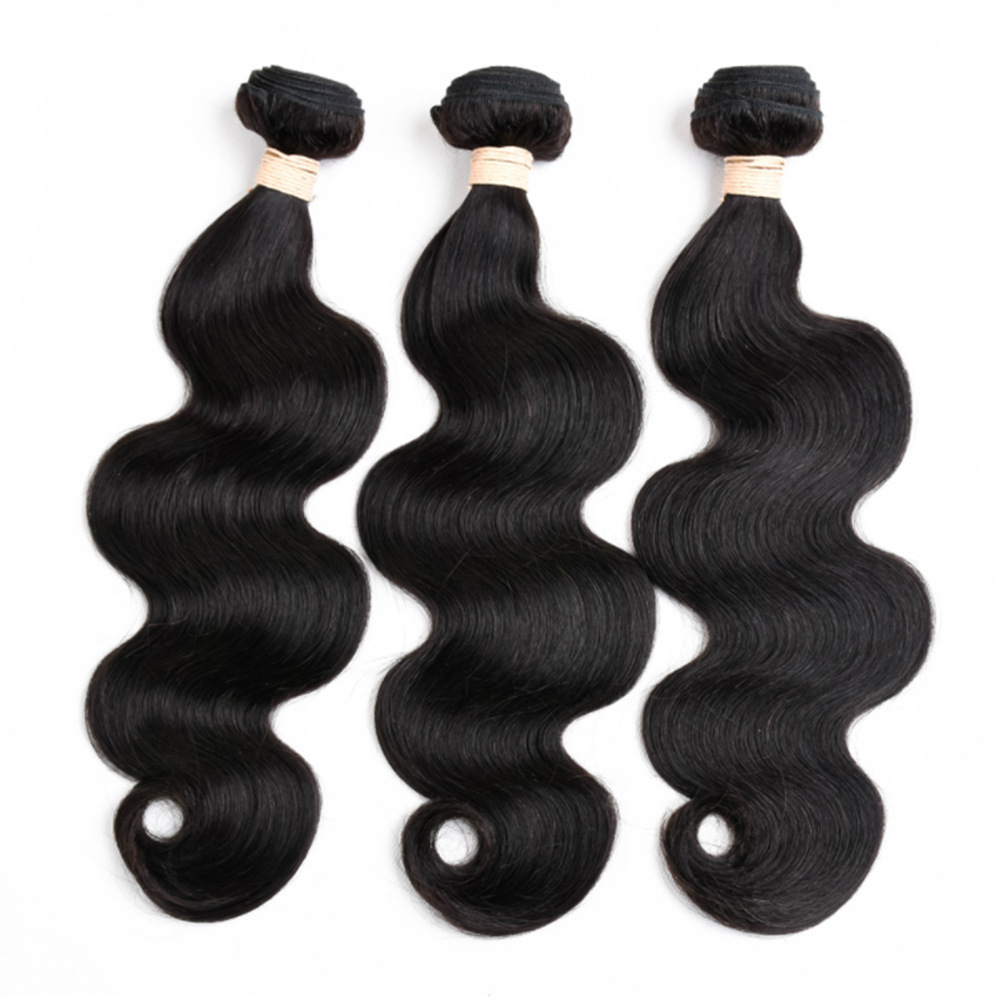 假发非洲假发片化纤发帘发条发束发把body wave 黑色长直发帘接发