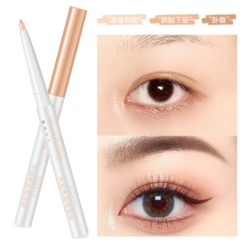 Makeup Light Sense Beauty Concealer Pen Eyelid Eyebrow Eye Shadow Pen Tear Groove Dark Circles Uniform Skin Color Men and Women Concealer