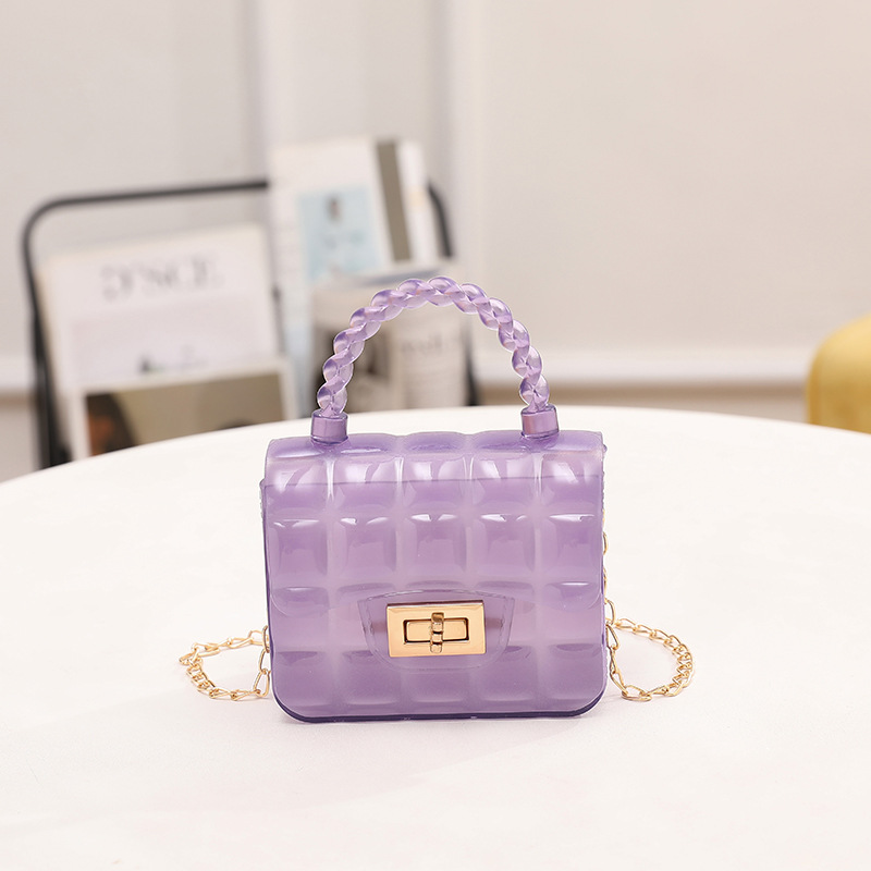 Transparent Small Square Bag 2023 New Jelly Bag PVC Chain Messenger Bag Bag Female Classic Style Lipstick Jelly Bag