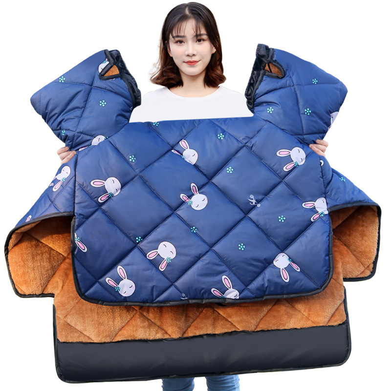 女款挡风被电车冬款加宽加厚冬季电瓶车时尚电动车摩托大号披棉被