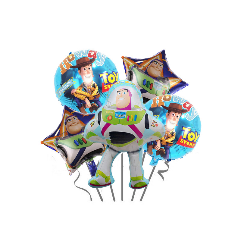 Children's Cartoon Basguang Year Aluminum Balloon Toy Story Birthday Party Background Wall Decoration and Layout Supplies