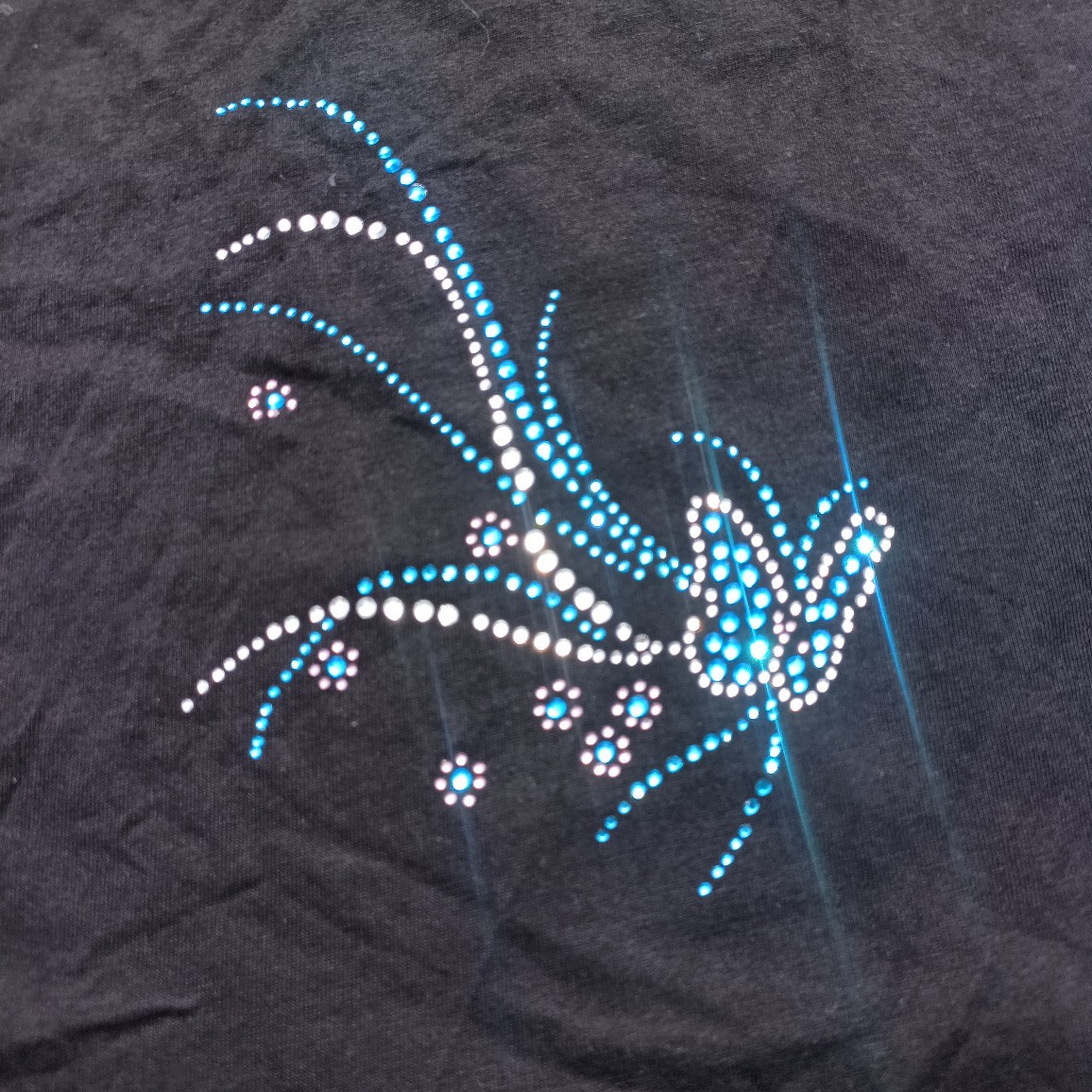 蓝色蝴蝶前胸烫钻烫图女装辅料烫图裙子毛衣烫钻贴-阿里巴巴