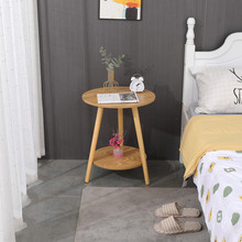 床头柜现代简约小茶几圆形床头置物架卧室改造网红创意墙边小桌子