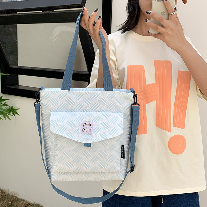 Large Capacity Tote Bag Women's 2023 New Class Commuter Artistic Denim Bag Korean Style Women's Portable Shoulder Bag