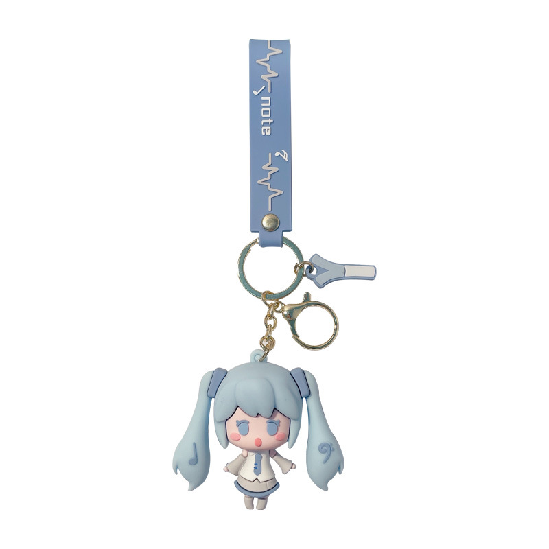 Cartoon Epoxy Hatsune Girl Keychain Car Key Chain Couple Bags Pendant Creative Key Ring Wholesale