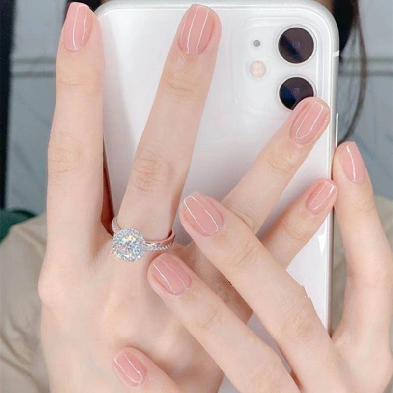 指甲壳可摘戴美甲贴片成品裸色图片网红结婚软款穿戴甲感短款