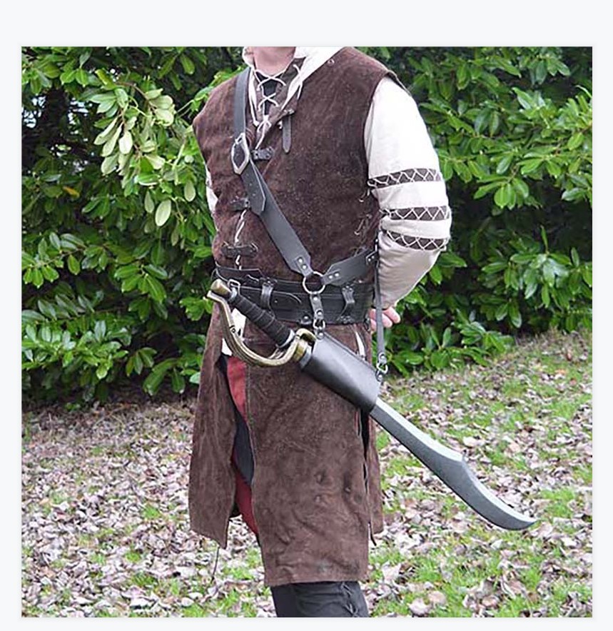 欧洲中世纪武士斜挎皮带扣pu剑套舞台剧表演cos摄影写真道具