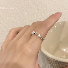 不规则碎银子珍珠戒指女款小众设计轻奢食指戒独特冷淡风高级指环