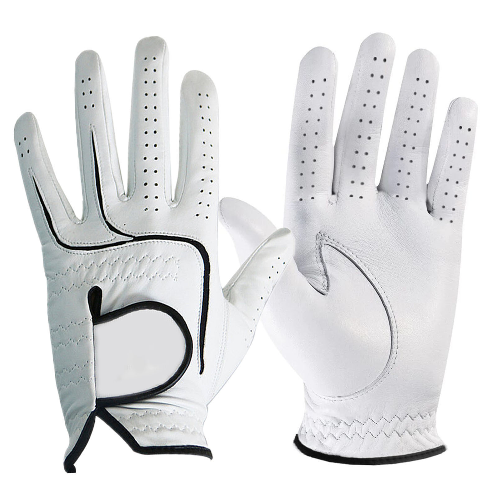 跨境高尔夫手套男 防滑舒适柔软透气小羊皮单只触屏时尚真皮手套