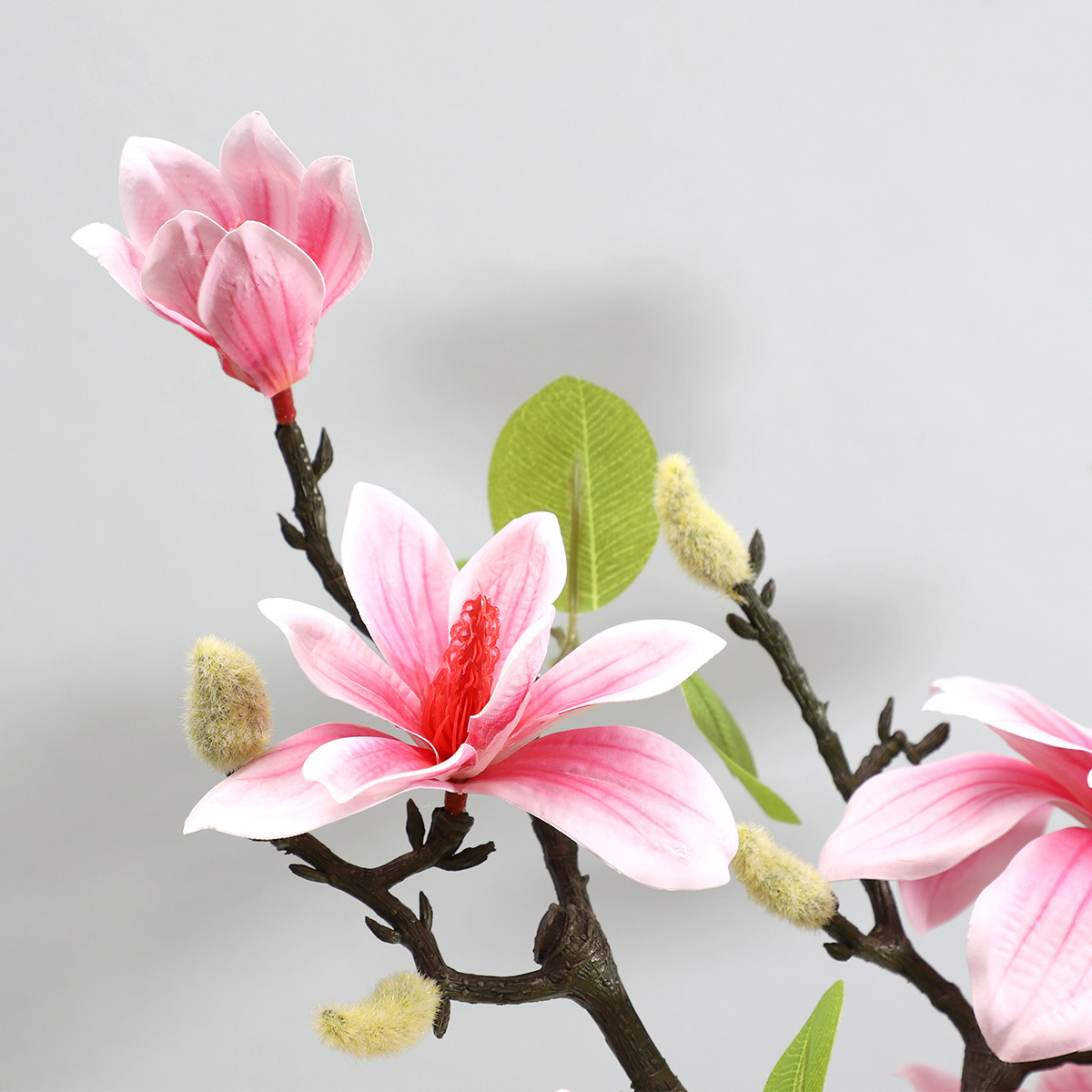 Simulation 4-Head Magnolia Hand-Feeling Film Orchid Home Decoration Chinese Household Hotel Front Desk Decorative Fake Flower