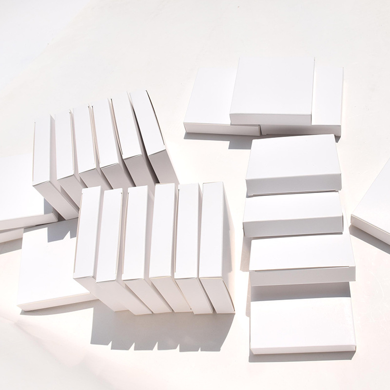 白盒10x2x10cm 白卡纸 扁形 方形白色空白纸盒 白盒现货 印刷定做