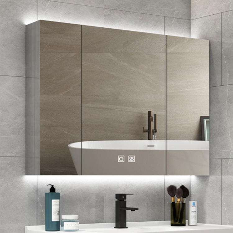求购2021春欧式卫浴镜柜挂墙式铝合金led镜柜豪华智能带灯镜柜招商