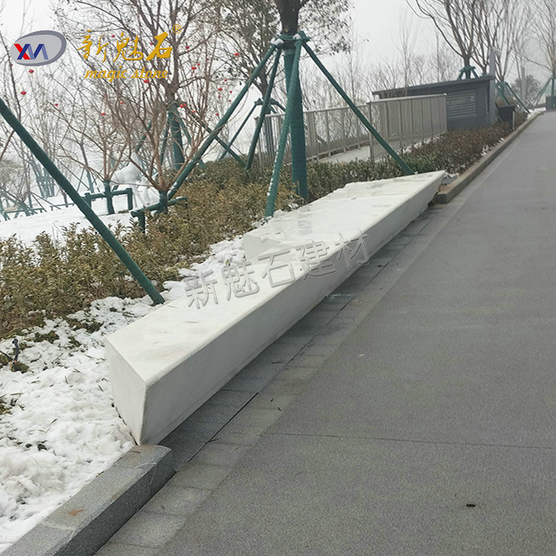 成品grc混凝土坐凳 公园人造石坐凳 现浇水磨石坐凳个性景观石凳