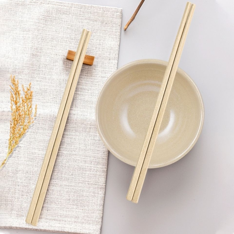 壳氏唯稻谷壳筷子防滑防霉家用稻壳快子套装耐高温不发霉