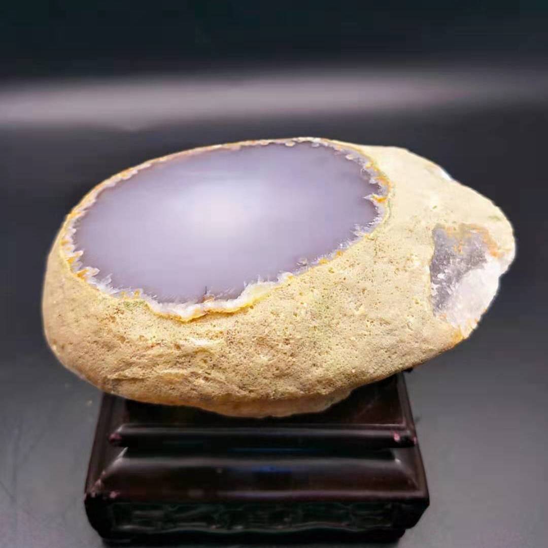 巴西水胆玛瑙原石摆件财风水摆件真水胆原石