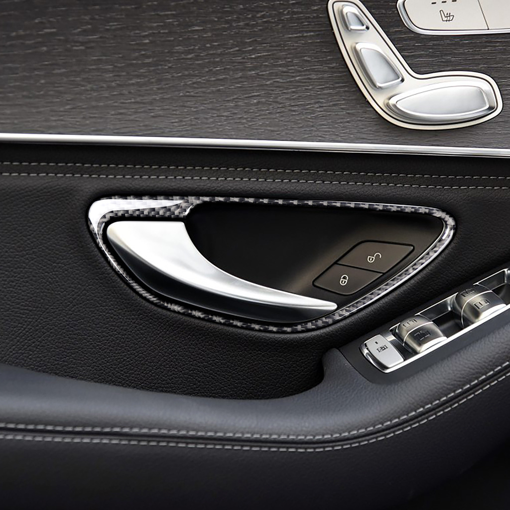 适用奔驰w205c200l glc260 200车门内拉手c级c180l碳纤维内饰改装