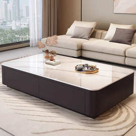 新款客厅家用小户型茶桌现代轻奢电视柜组合轻奢简约岩板茶几