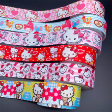 25mm kitty猫丝带发夹礼物包装彩带diy蛋糕盒装饰缎带织带10码/卷
