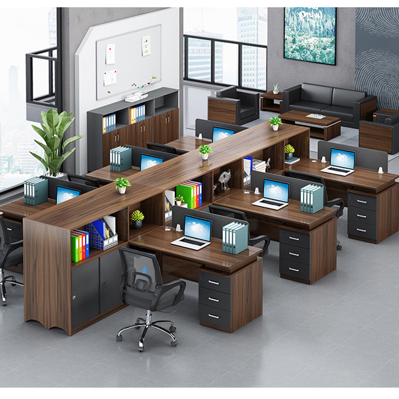 办公桌椅组合简约现代4人职员工位办公室员工卡座6屏风隔断财务桌