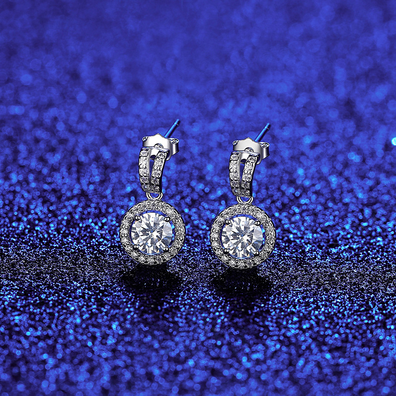 Pag & Mag Moissanite Earrings S925 Sterling Silver Stud Earrings 5.0mm Disc Support Identification Factory Direct Supply