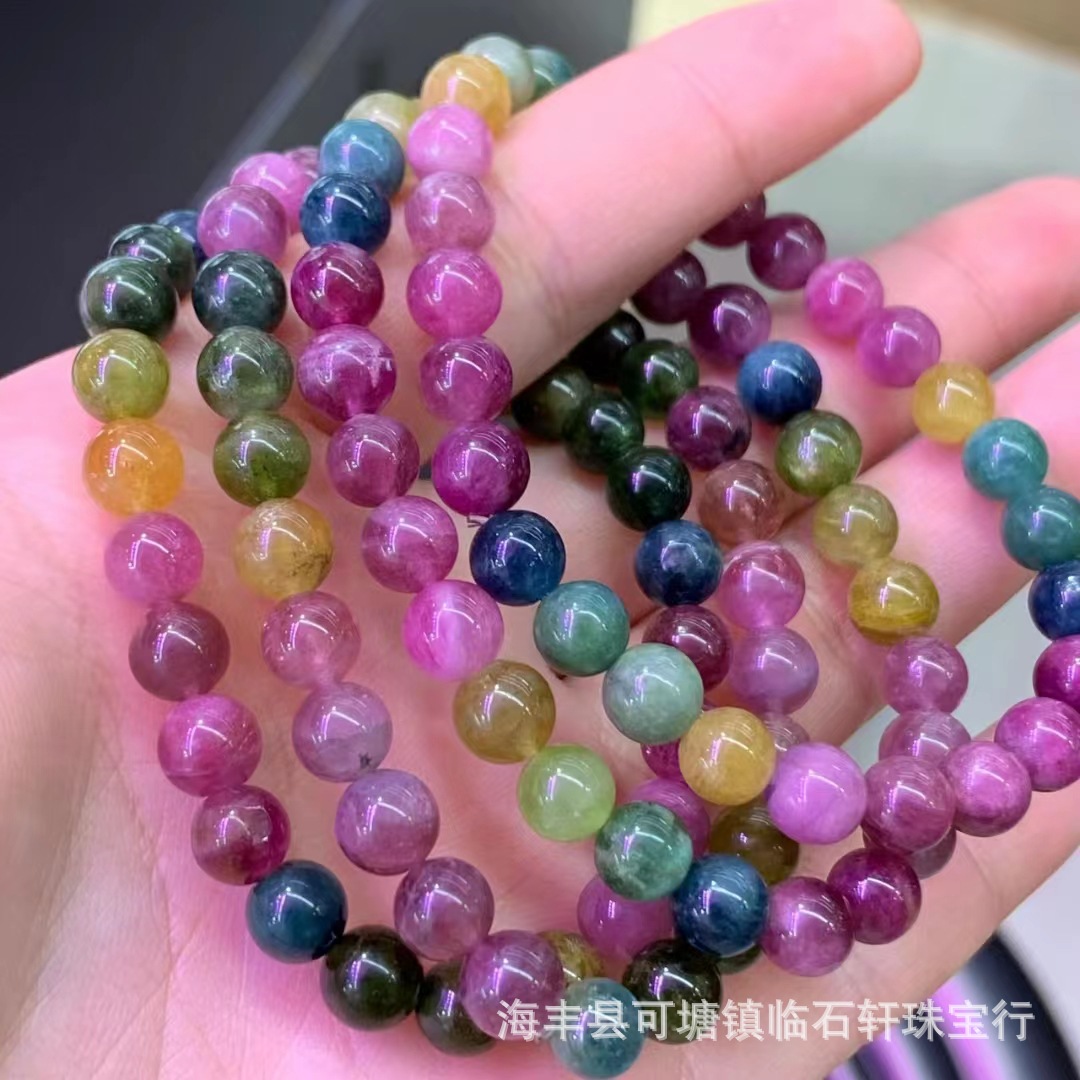 碧玺手链女款颜色漂亮鸽血红批发天然巴西老料碧玺单