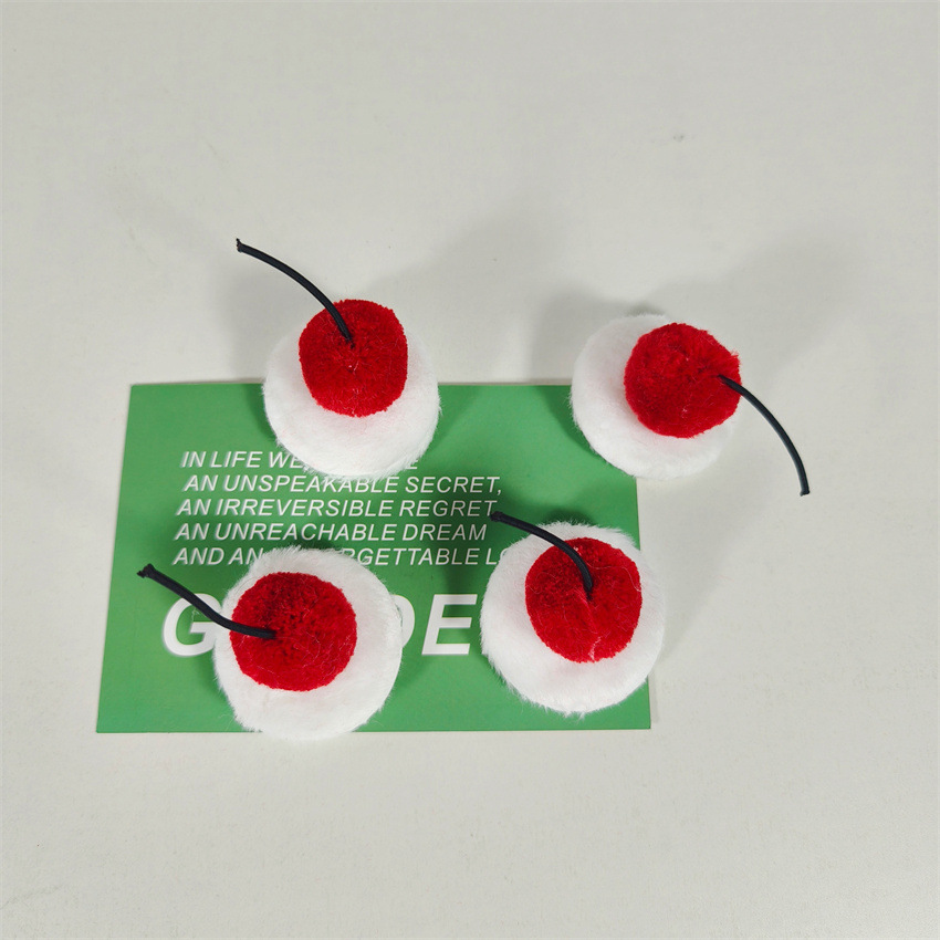 可爱奶油樱桃发卡头饰 DIY手工发卡夹头后开口款饰品头饰配饰辅料