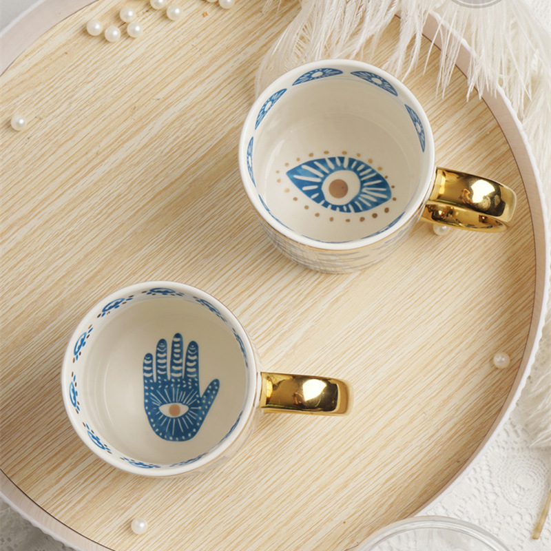 Eye Ceramic Mug Creative Applique Jewelry Jar Candle Cup Plate Cutlery Couple's Cups Domestic Ornaments