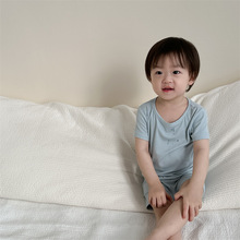 婴儿家居套装夏季衣服韩版童装男童套装2024夏季新款女宝宝居家套