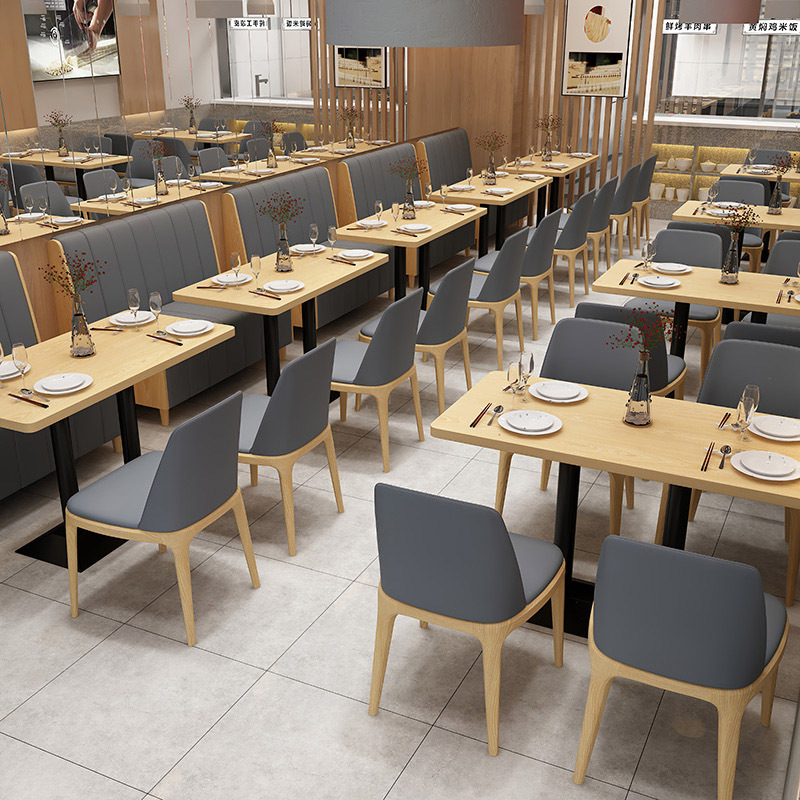 日料快餐饭店西餐厅实木桌椅组合小吃甜品汉堡奶茶店卡座沙发商用