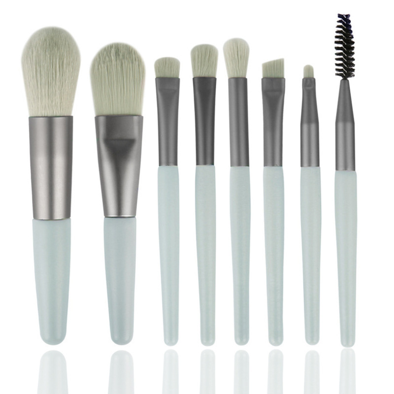 8 Mini Makeup Brushes Suit Morandi Portable Models Soft Hair Beginner Beauty Tools Suit
