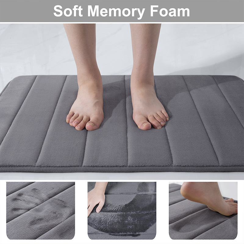 Thickened Memory Sponge Coral Fleece Flannel Carpet Bathroom Door Absorbent Floor Mat Bathroom Non-Slip Floor Mat