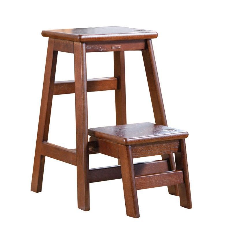 Solid Wood Chair Stool Folding Step Stool Multifunctional Shoe Changing Stool Step Stool Climbing Ladder Home High Bench Non-Slip Chair