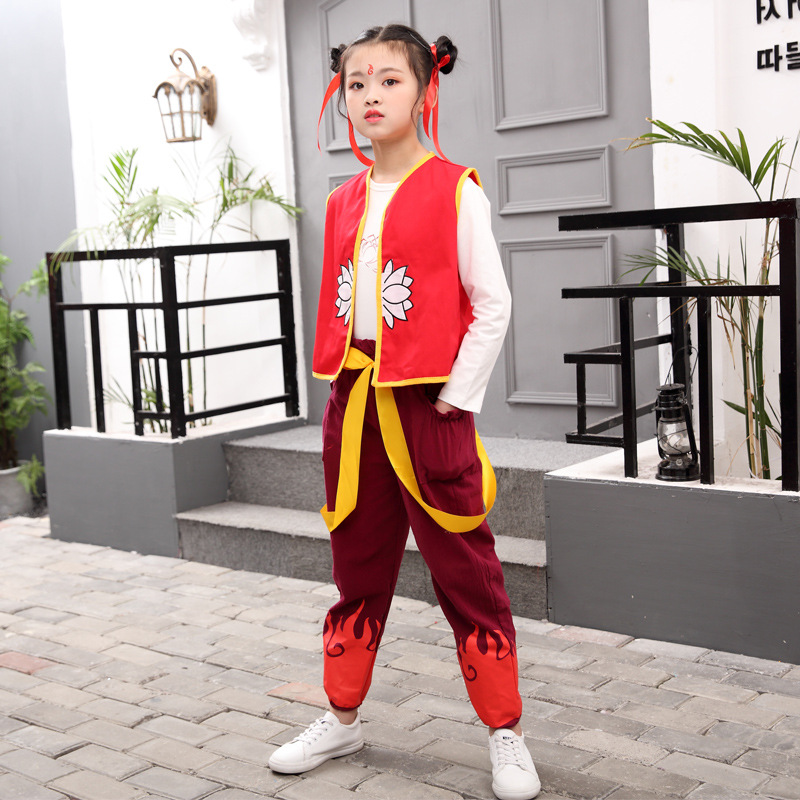 哪咤表演服哪吒之魔童降世同款衣服幼儿角色扮演六一儿童节演出服