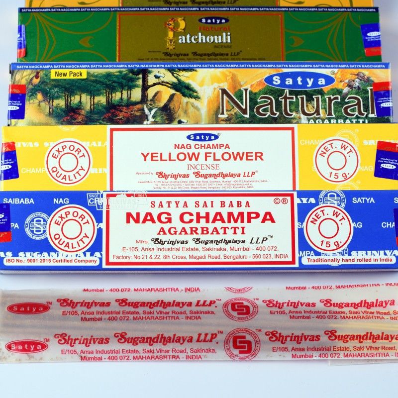 nag champa satya印度香赛巴巴黄花香金香木生活净化家用线香房间