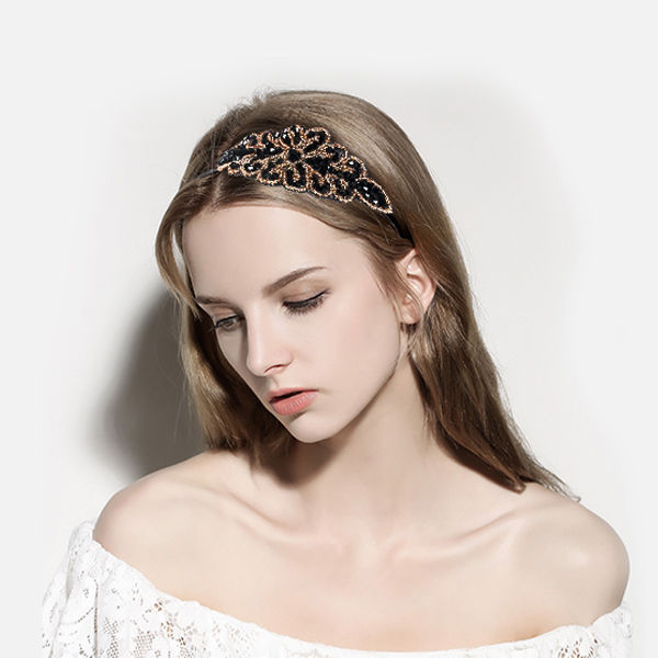 欧美大牌气质复古民族手工串珠水钻发箍波西米亚个性头箍旅游发卡