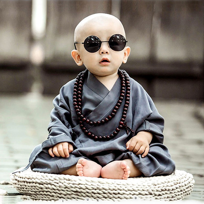 和尚服小和尚衣服儿童汉服男童僧袍宝宝小沙弥童书童一休哥衣服