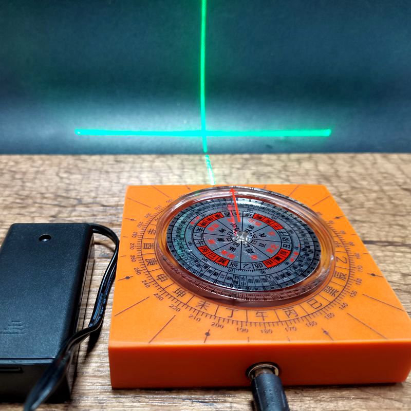 李居明3寸全自动罗盘 十字激光高精度专业风水罗经仪初学者入门