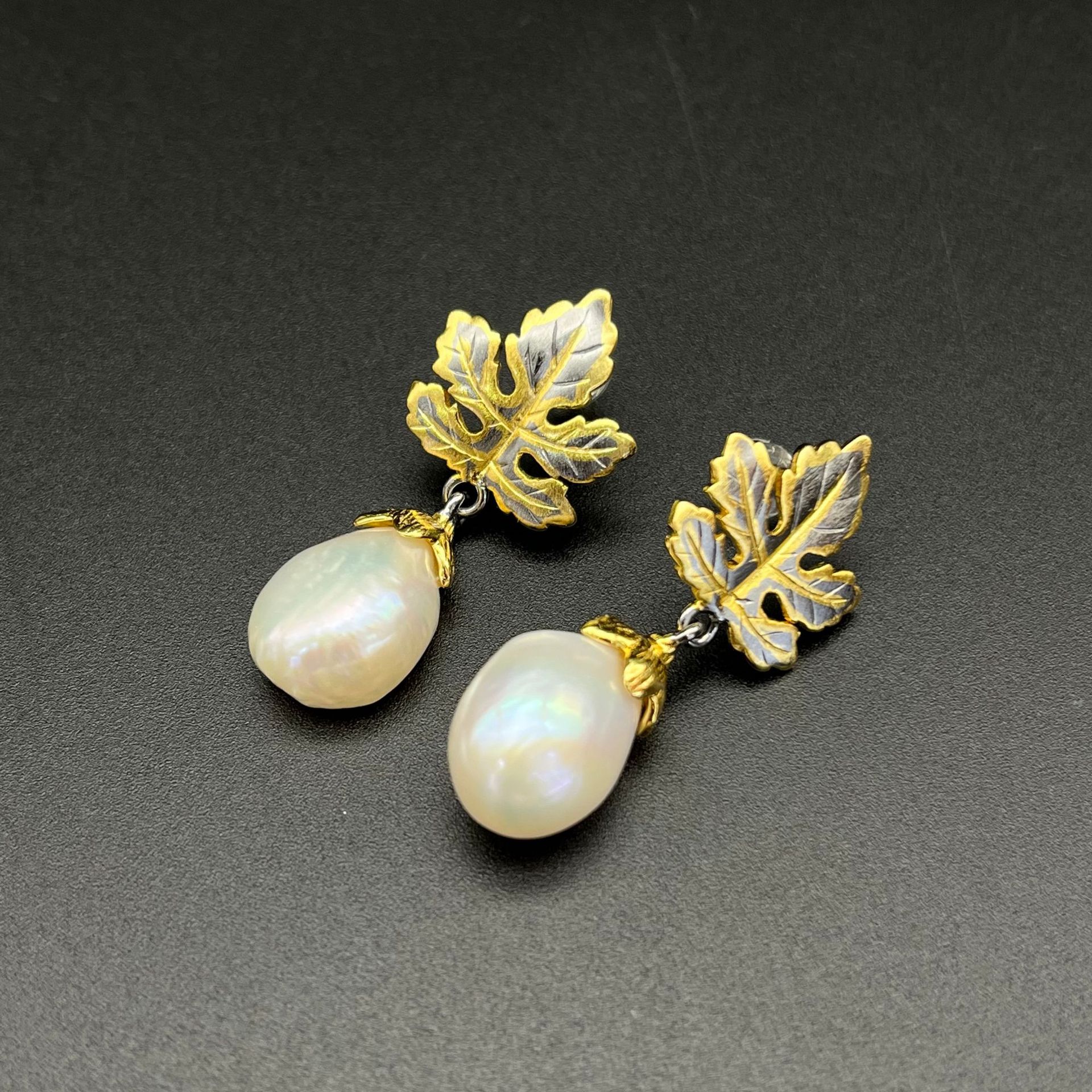 宝娲珠宝首饰设计意大利工艺天然巴洛克珍珠耳坠长款耳饰手工耳环