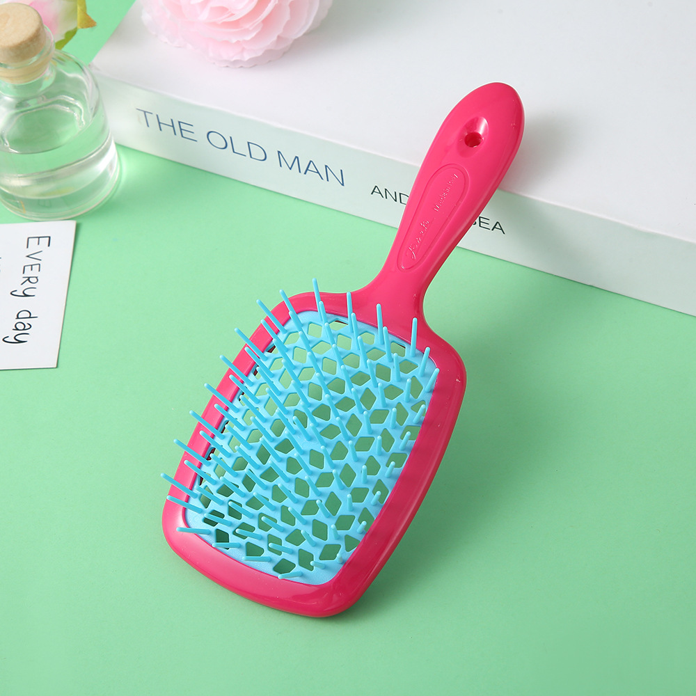 Cross-Border European and American Color Mesh Comb for Women Only Long Hair Tangle Teezer Curly Hair Hairdressing Massage Comb in Stock Wholesale