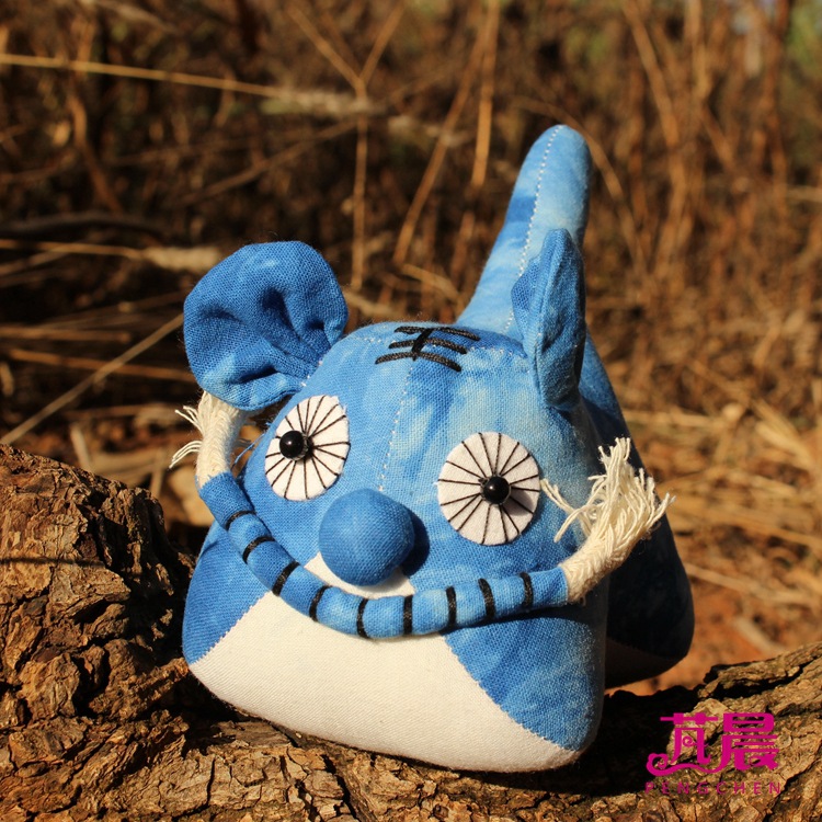 蓝染饰品蓝染布艺动物 扎染布制作老虎摆件(大号)-阿里巴巴