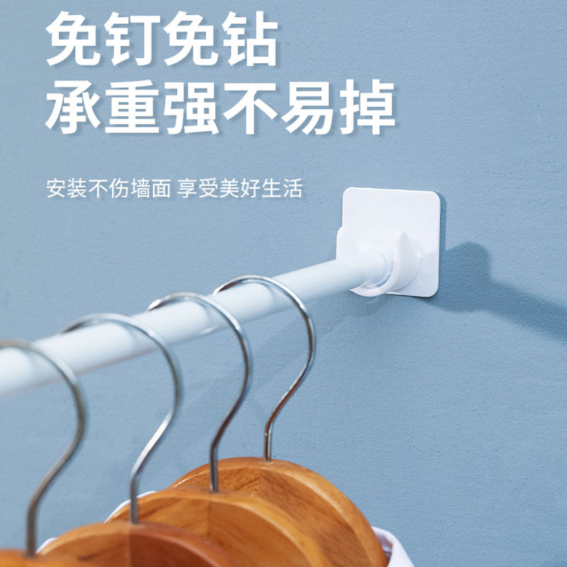 帘杆挂钩强力窗帘杆夹固定器免打孔粘贴式支架夹子门帘伸缩杆粘钩
