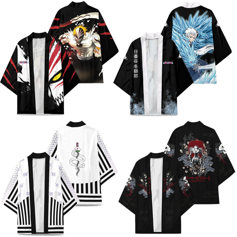 死神新款 日本动漫 3d印花和服 披风cos周边羽织外套-阿里巴巴