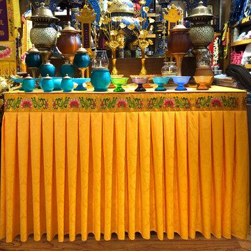 浮莲笙佛具佛堂桌裙供桌围台布佛台桌罩神位供桌布定制1米85元