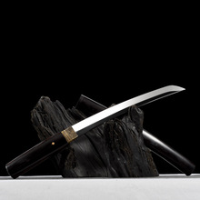 龙泉刀剑一体锻打镜面研磨冷兵器日式硬刀宝剑短款影视道具未开刃